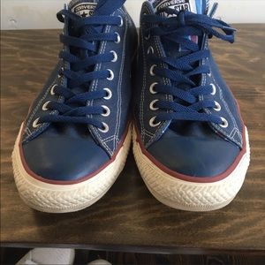 Converse Chuck Taylor All Star Ox Navy Blue Red Striped Tongue Men's 12 142252f